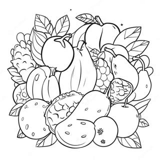 Colorful Fruits And Vegetables Coloring Page 34523-28759