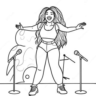 Sza Performing On Stage Coloring Page 34573-28797