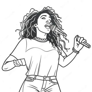 Sza Performing On Stage Coloring Page 34573-28798