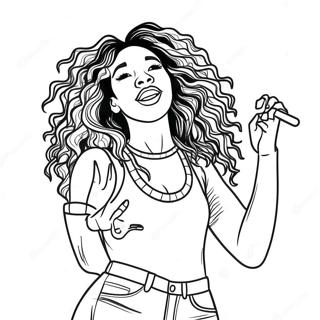 Sza Performing On Stage Coloring Page 34573-28799