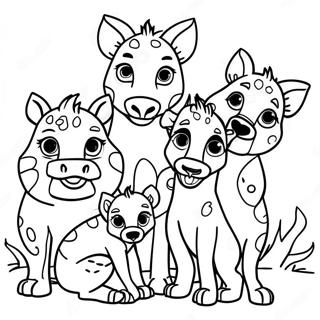 Playful Hyena Family Coloring Page 34593-28813