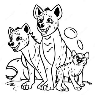 Playful Hyena Family Coloring Page 34593-28814