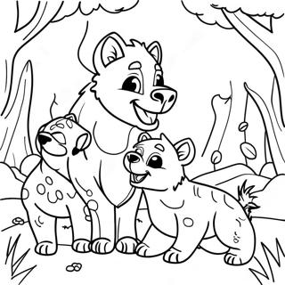 Playful Hyena Family Coloring Page 34593-28815