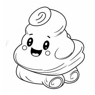 Cute Cartoon Poop Character Coloring Page 3460-2814