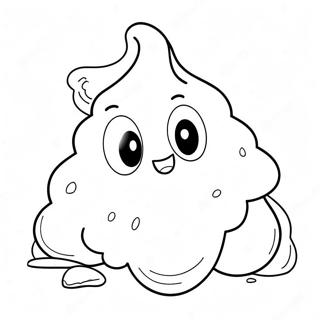 Cute Cartoon Poop Character Coloring Page 3460-2815