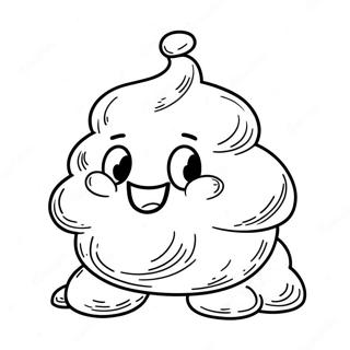 Cute Cartoon Poop Character Coloring Page 3460-2816