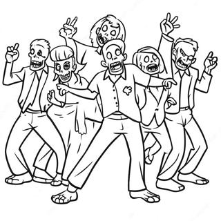 Addison Zombie Dance Party Coloring Page 34663-28869