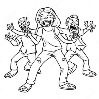 Addison Zombie Dance Party Coloring Page 34663-28870