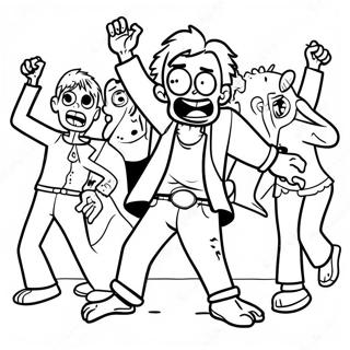 Addison Zombie Dance Party Coloring Page 34663-28871