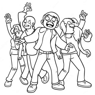 Addison Zombie Dance Party Coloring Page 34663-28872