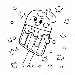 Colorful Rainbow Popsicle With Sprinkles Coloring Page 34673-28878