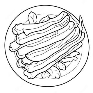 Crispy Bacon On A Plate Coloring Page 34683-28886