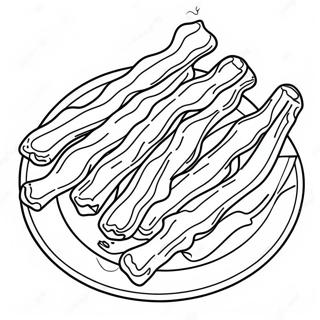 Crispy Bacon On A Plate Coloring Page 34683-28888