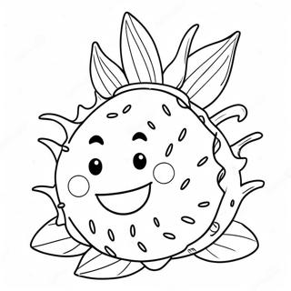 Cute Dragon Fruit With A Smile Coloring Page 34703-28901