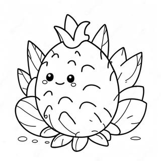 Cute Dragon Fruit With A Smile Coloring Page 34703-28902