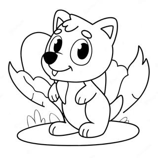 Bluey Valentine's Day Coloring Pages