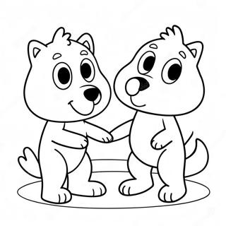 Bluey And Bingo Heart Shaped Coloring Page 34723-28917