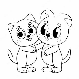 Bluey And Bingo Heart Shaped Coloring Page 34723-28918