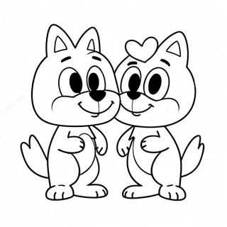 Bluey And Bingo Heart Shaped Coloring Page 34723-28919