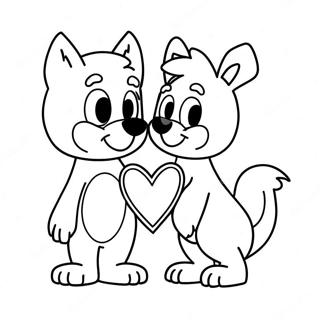 Bluey And Bingo Heart Shaped Coloring Page 34723-28920