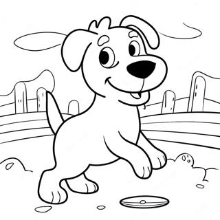 Max The Dog Playing Fetch Coloring Page 34733-28927