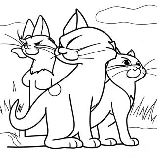 Mates Warrior Cats In Battle Coloring Page 34753-28941