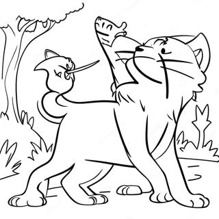 Mates Warrior Cats In Battle Coloring Page 34753-28942