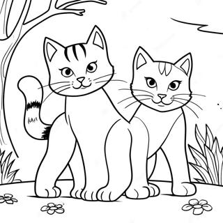 Mates Warrior Cats In Battle Coloring Page 34753-28944