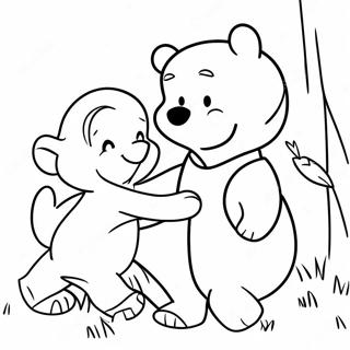 Playful Christopher Robin With Pooh Coloring Page 34783-28965