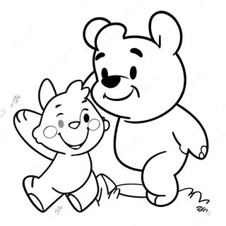 Playful Christopher Robin With Pooh Coloring Page 34783-28967