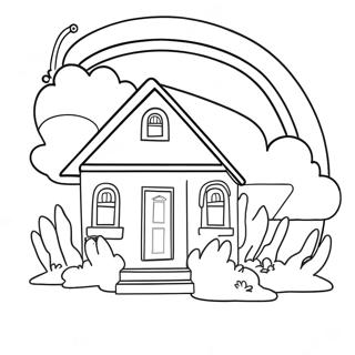 Rainbow House Coloring Page 34792-28970