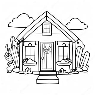 Rainbow House Coloring Page 34792-28971