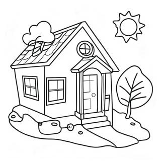 Rainbow House Coloring Page 34792-28972