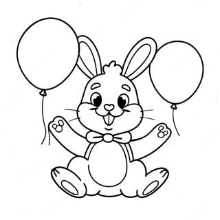 Bunzo Bunny With Colorful Balloons Coloring Page 34813-28989