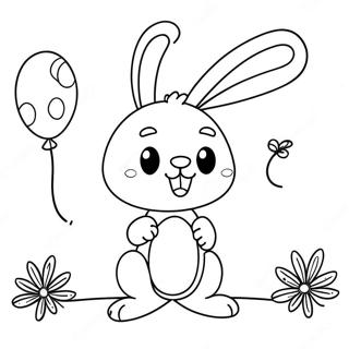 Bunzo Bunny With Colorful Balloons Coloring Page 34813-28990