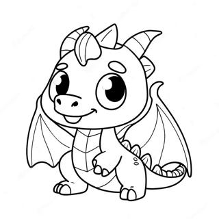 Adorable Kawaii Dragon With Big Eyes Coloring Page 34854-29013