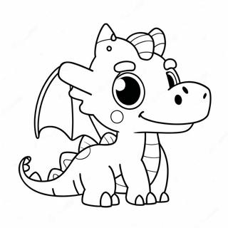 Adorable Kawaii Dragon With Big Eyes Coloring Page 34854-29014