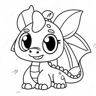 Adorable Kawaii Dragon With Big Eyes Coloring Page 34854-29015