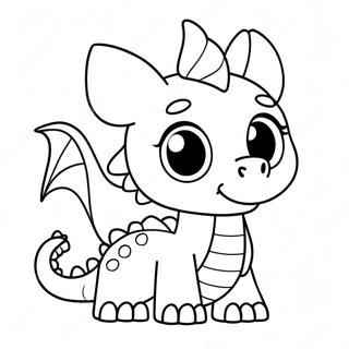 Adorable Kawaii Dragon With Big Eyes Coloring Page 34854-29016