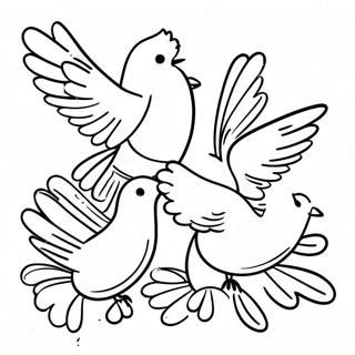 Colorful Pentecost Doves Coloring Page 34864-29023