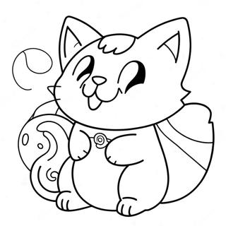 Cute Cat Pokemon Playing Coloring Page 34904-29053