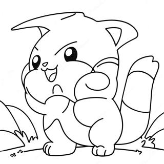 Cute Cat Pokemon Playing Coloring Page 34904-29055