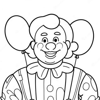 Happy Ronald Mcdonald With Balloons Coloring Page 34924-29071