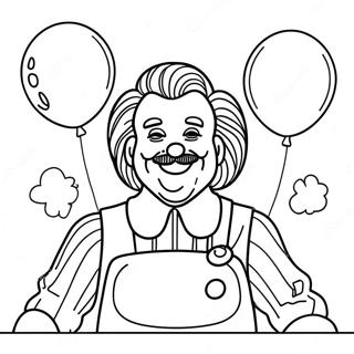 Happy Ronald Mcdonald With Balloons Coloring Page 34924-29072