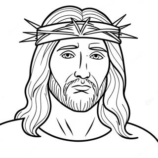 Jesus With Crown Of Thorns Coloring Page 34944-29087