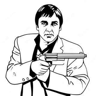 Scarface With Gun Coloring Page 34954-29093