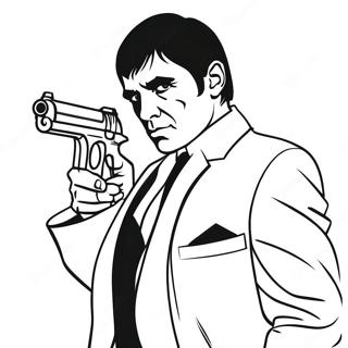 Scarface With Gun Coloring Page 34954-29094