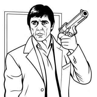 Scarface With Gun Coloring Page 34954-29095