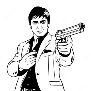 Scarface With Gun Coloring Page 34954-29096