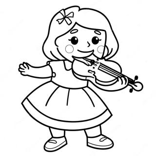 Annie Playing The Violin Coloring Page 34964-29105